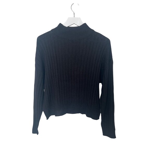 Topshop Ribbed Black Turtleneck Sweater - Picture 2 of 6